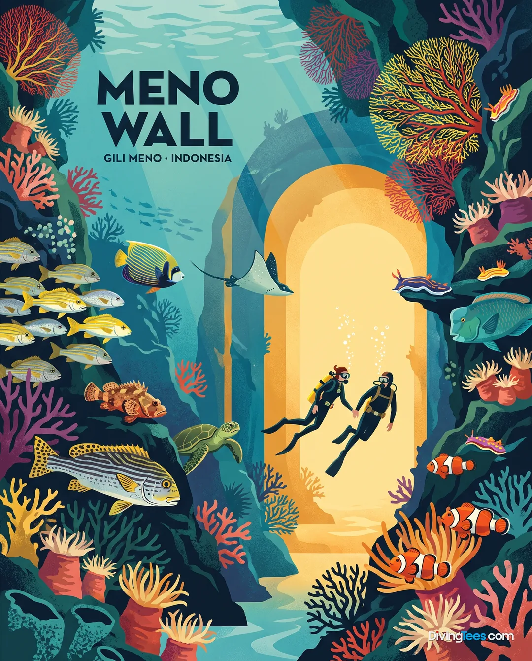 Affiche Meno wall Lombok, Indonésie