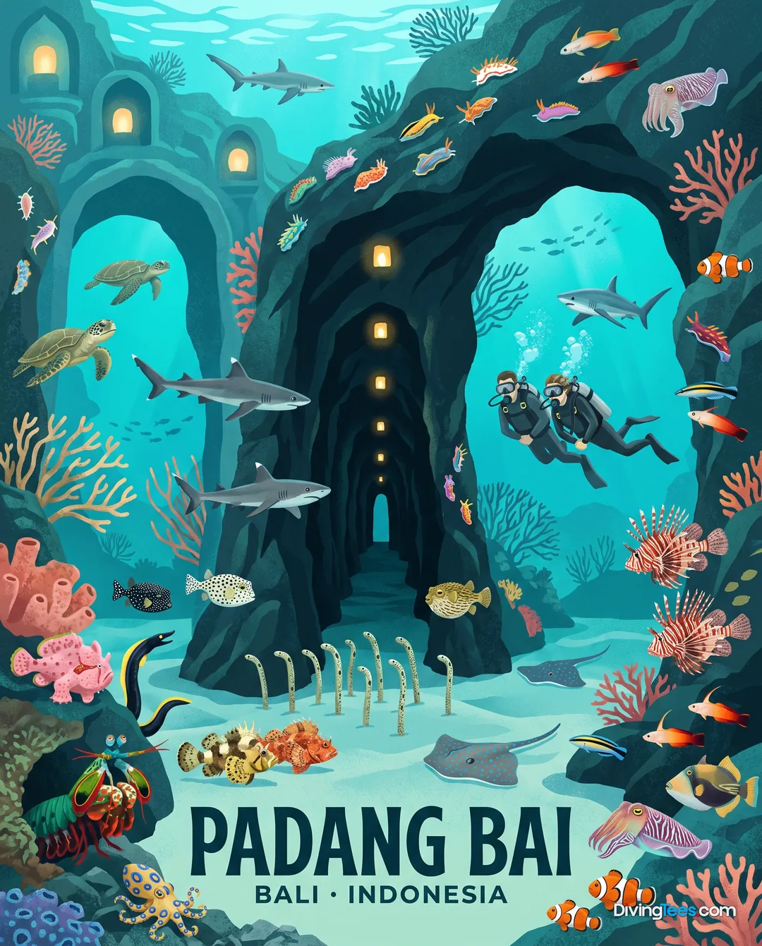 Affiche Padang Bai Sanur, Indonesia