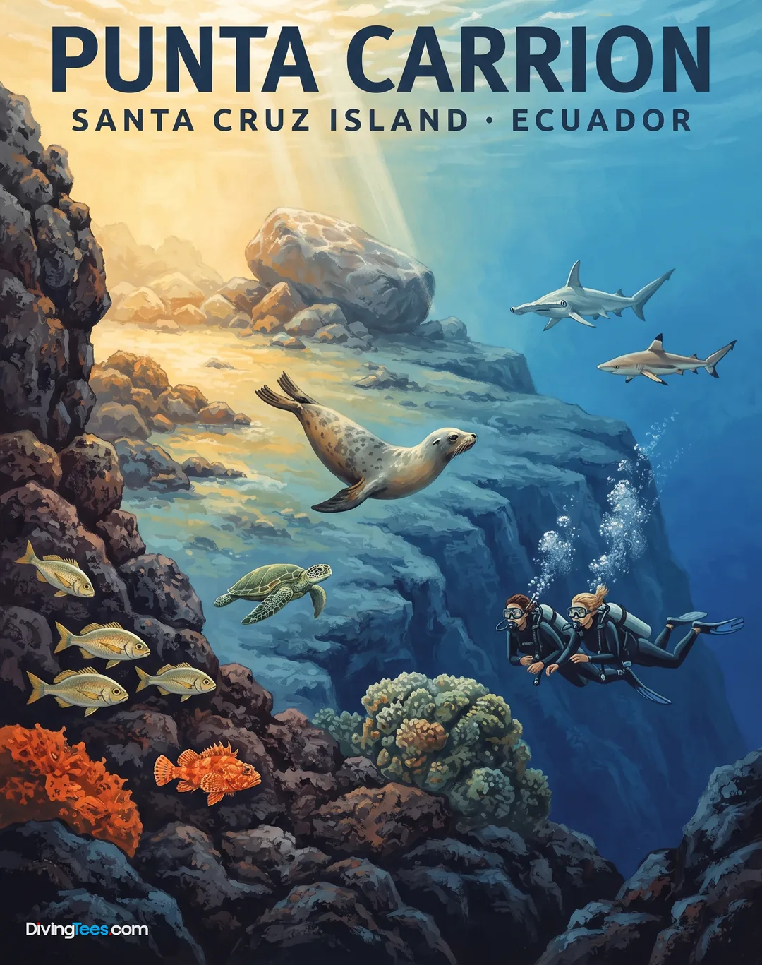 Affiche Punta Carrion Santa Cruz Island, Ecuador