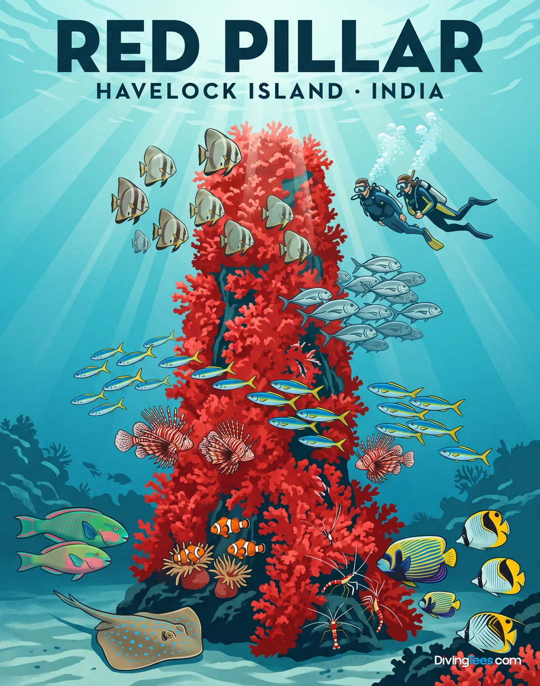 Affiche Red Pillar Havelock, Indien