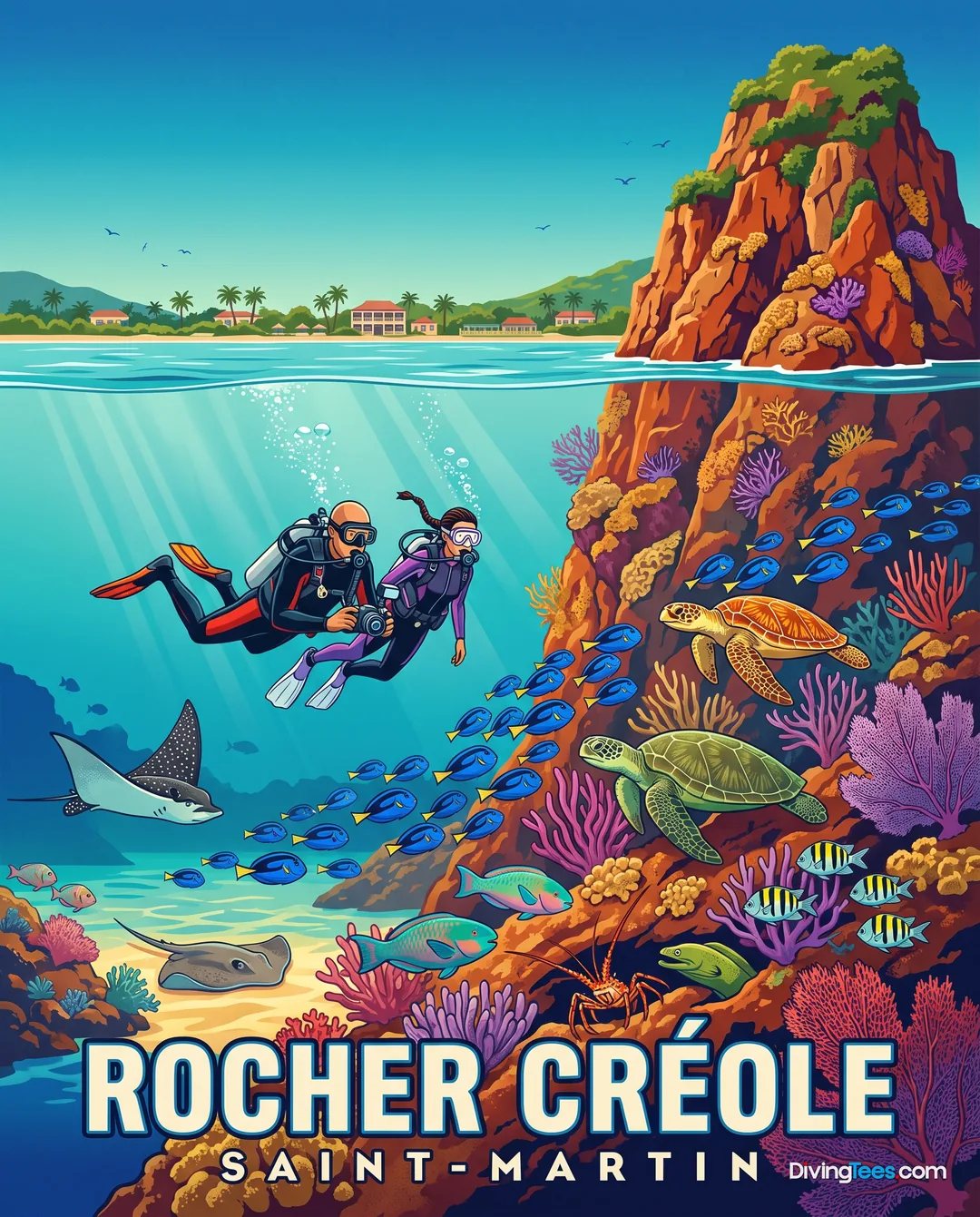 Affiche Rocher Créole Saint-Martin, parte francesa, San Martín