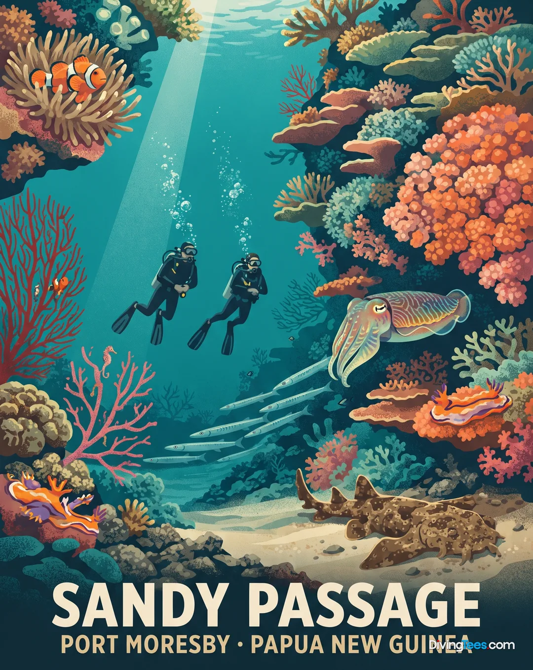 Affiche Sandy Passage Port Moresby, Papua New Guinea