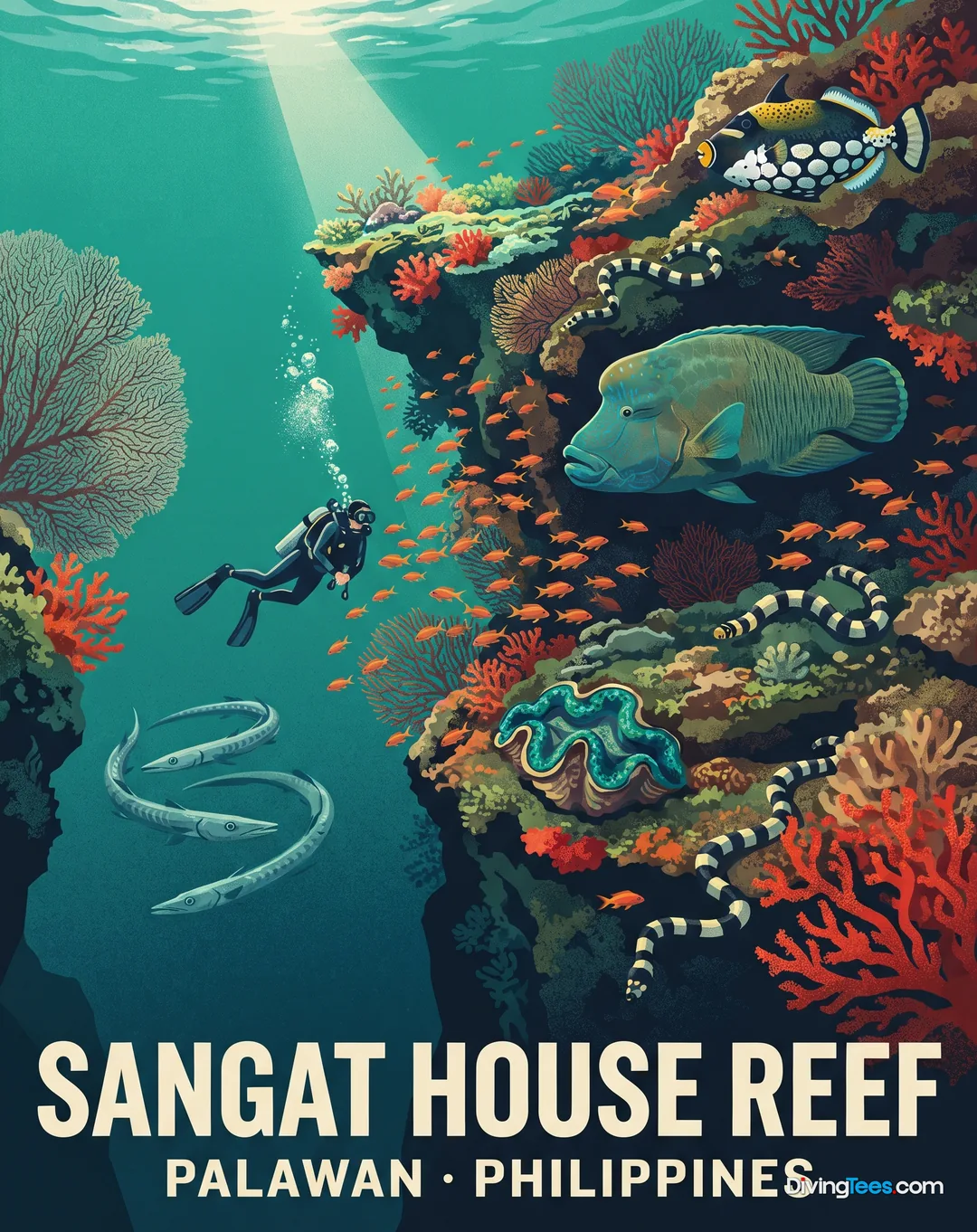 Affiche Sangat House Reef Palawan, Philippines