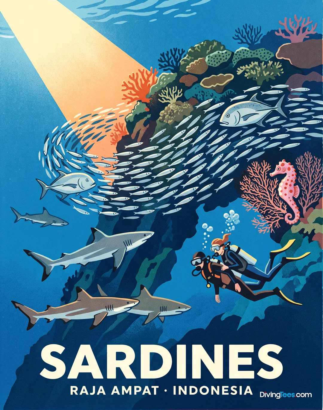 Affiche Sardines Raja Ampat, Indonesia