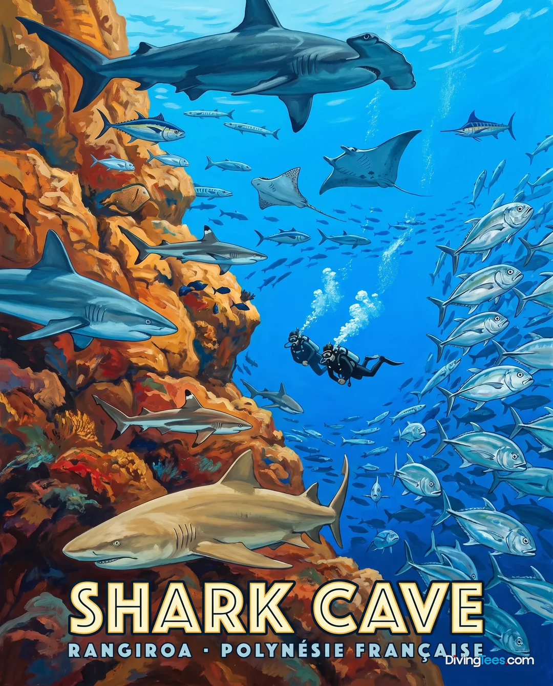 Affiche Shark Cave Rangiroa, French Polynesia