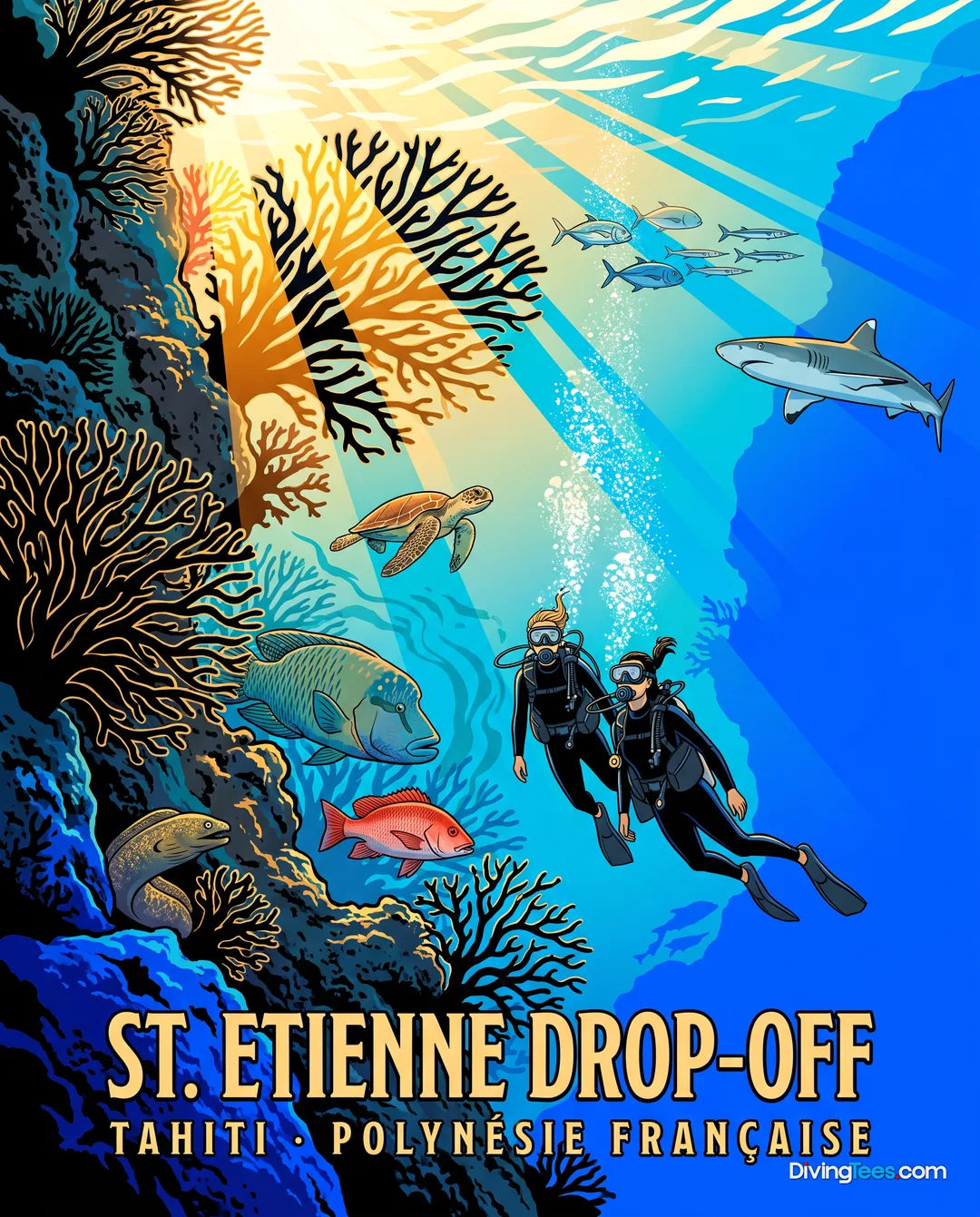 Affiche St. Etienne Drop-Off Tahiti, French Polynesia