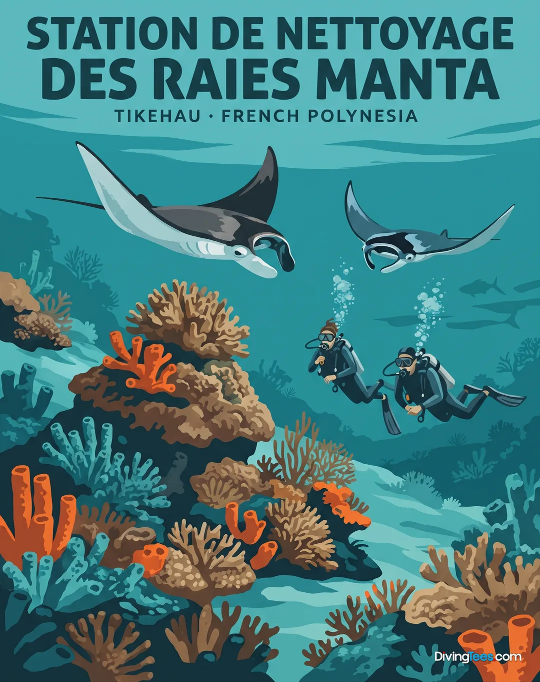 Station de nettoyage des Raies manta