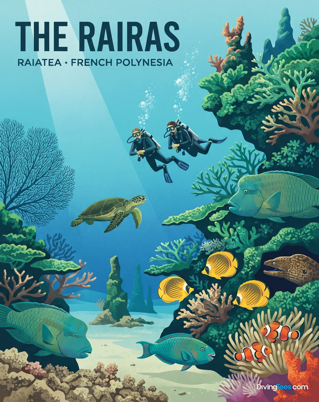 Affiche The rairas Raiatea, French Polynesia