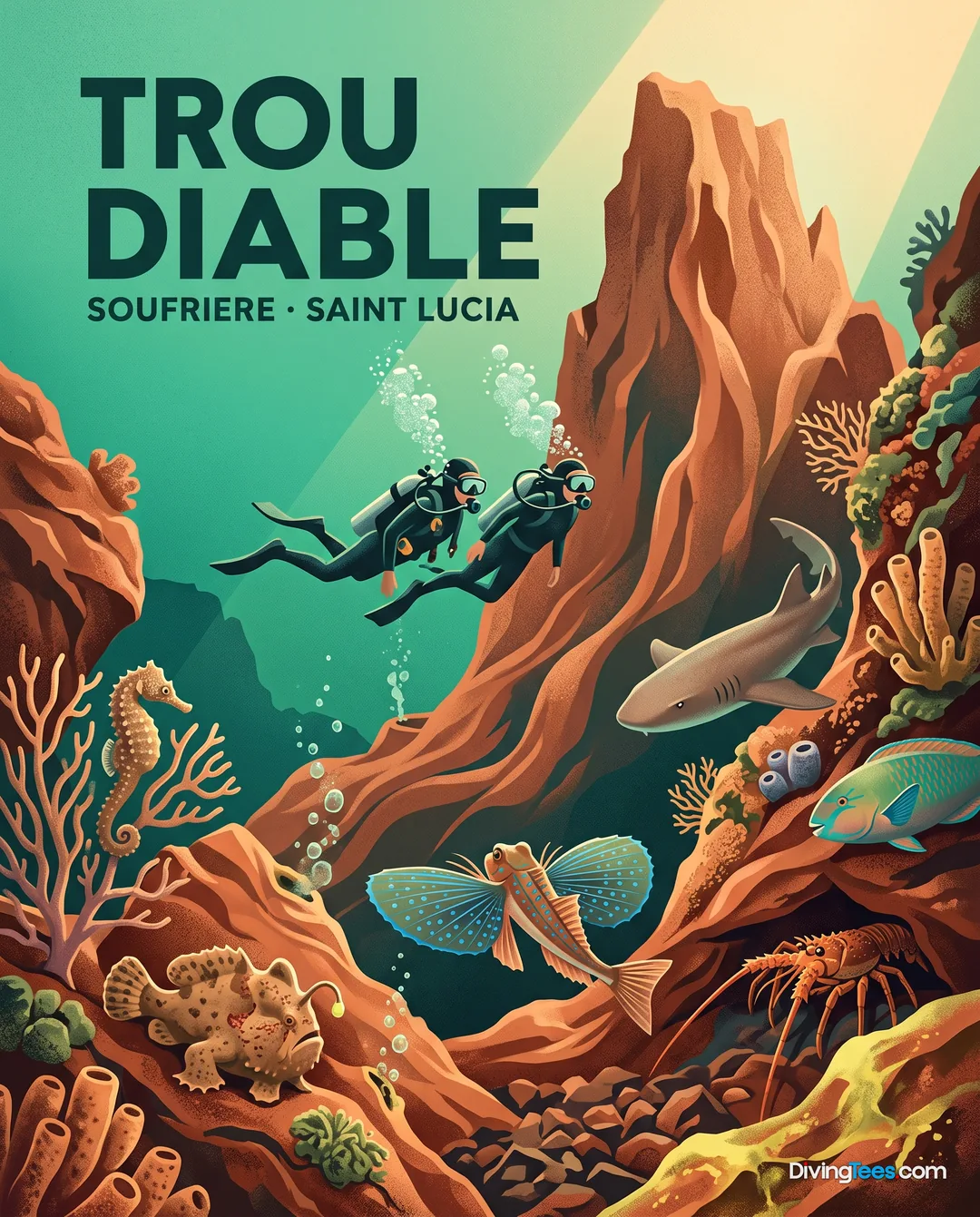 Affiche Trou Diable Sainte-Lucie, Saint Lucia