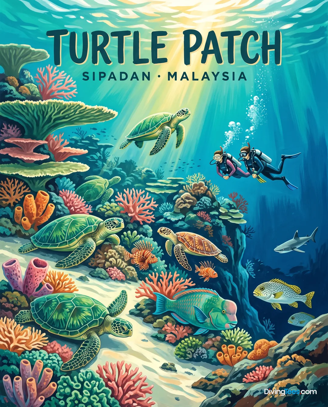 Affiche Turtle Patch Sipadan, Malaysia