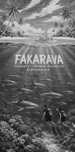 Fond d'écran plongée Fakarava, illustration vintage. Disponible le dimanche 20 juin 2027.