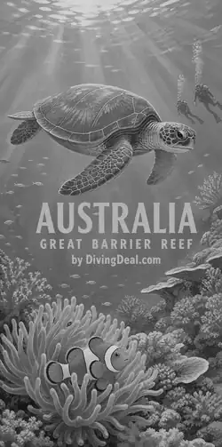 Fond d'écran plongée Australie, illustration vintage. Disponible plus tard.