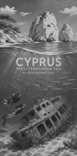Fond d'écran plongée Chypre, illustration vintage. Disponible le dimanche 28 mars 2027.