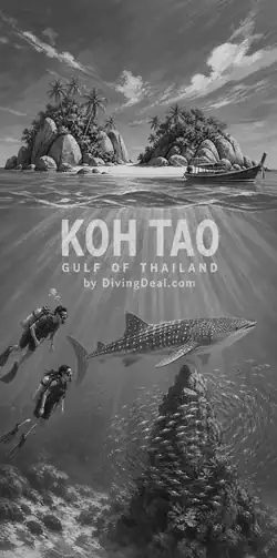 Fond d'écran plongée Koh Tao, illustration vintage. Disponible plus tard.